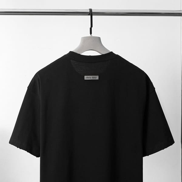 すぐ届ミュウミュウ コットンジャージー 半袖Tシャツ パチモン mys69041